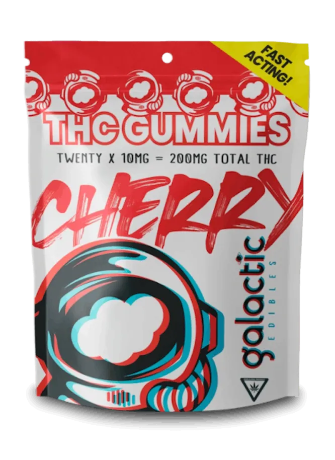 Galactic Cherry Fast Acting Gummies - 200mg THC