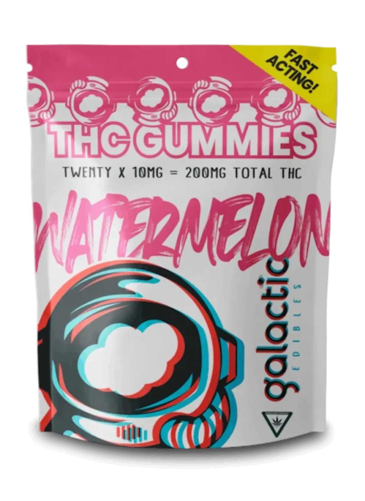 Galactic Watermelon Weed Gummies 200mg Bag