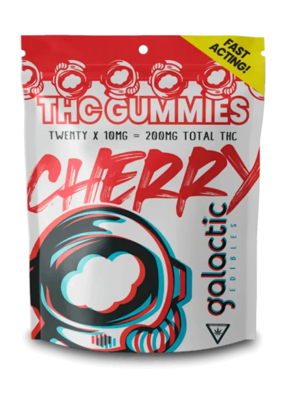 Galactic Cherry Fast Acting Gummies 200mg THC